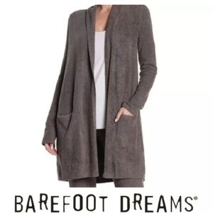 Barefoot Dreams Women’s CozyChic Ultra Lite Hooded Cardigan Size Medium Mauve